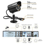 DVR Video Security Camera System 4-Channel AHD with Built-in 512GB Hard Drive Night Vision 4 HD 1080P Bullet Cameras for Indoor/Outdoor CCTV Surveillance Includes 4 X 60cm BNC Cables