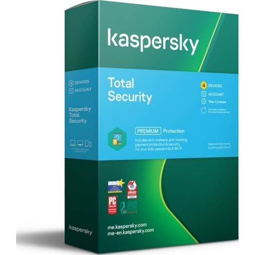 Kaspersky KTS4USER 2020, 4 Users, 1 Account, 1 Year License Total Security | KL1949IBDFS-20