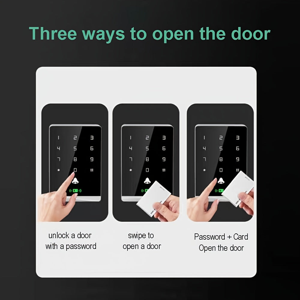 KaisoTech Commercial Door Access Control: 1600 User Swipe/Password Door Lock with ID Card Reader and Doorbell