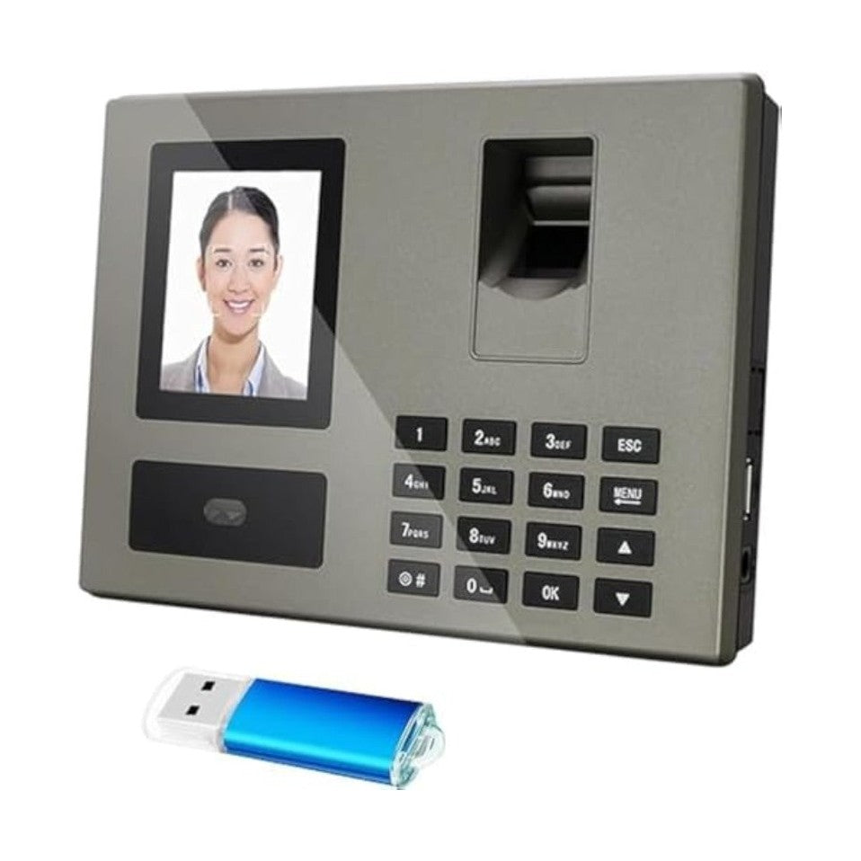 Biometric Face & Fingerprint Attendance Machine with Large TFT Screen, Dual-Camera System, Fast Identification Suitable for Office,, - Fingerprint Scanner, Face Recognition Device, Data Output & Large Storage Capacity