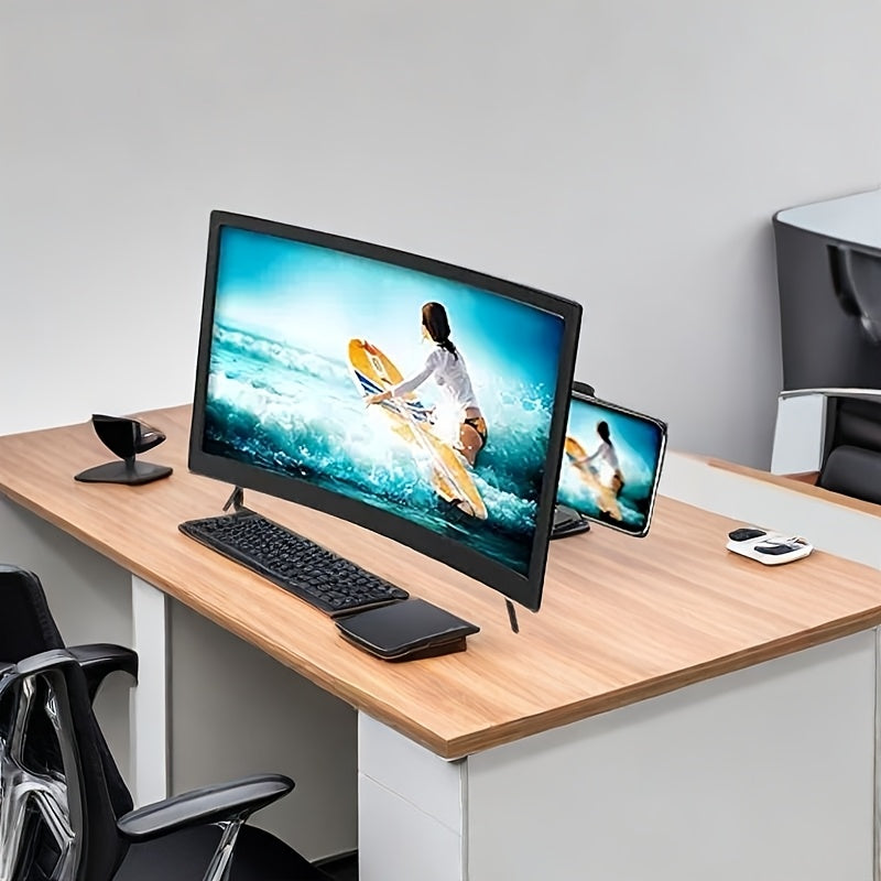 12-Inch Screen Magnifier Suitable for Mobile Phones, High-Definition Projection Screen for Movies, Videos, And Games - Foldable Phone Stand with Screen Amplifier - Compatible with All Smartphones