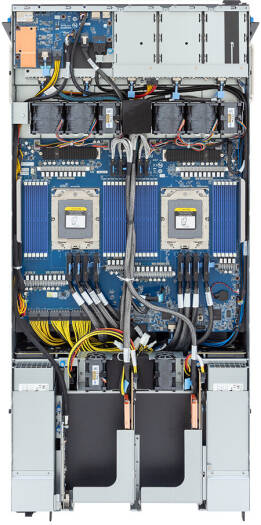 HPC AI GPU Server, Workstation NVIDIA HGX H200 8-GPU Server, AMD 2x EPYC 9754, 2.304TB (24x 96GB) RAM, 2x 1.92TB SSD + 3x 7.68TB SSD Storage, 8x ConnectX-7 VPI 400GbE & 2x VPI 200Gbe | G593-ZD1- AAX3