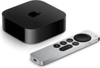 Apple TV 4K 2022, Stream TV/Movies over WiFi/ Ethernet, A15 Bionic, 128GB Storage, Up to 4K with Dolby Vision & HDR10+, Works with Thread Mesh Networks, Apple TV+, Netflix, Live TV, Black | MN893LL/A