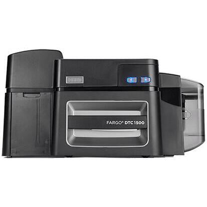 HID FARGO DTC1500 ID Card Printer & Encoder, 300 DPI REsolution, 6sec Per Card/225 Cards Per Hour (YMCKO) Print Speed, Dye-Sublimation/Resin Thermal Transfer Print Method, Black | DTC1500