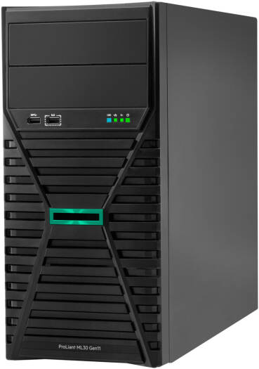 HPE ProLiant ML30 Gen11 Server, Intel Xeon E-2414, 32GB RAM, 2TB HDD, Ethernet 1-Gb Adapter with 4 Ports, Intel VROC SATA Software RAID, 350 W Power Supply | P71385-425