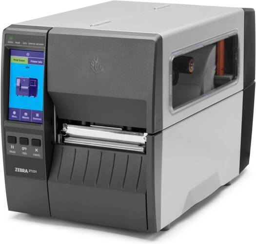 Zebra ZT231 Barcode Label Printer, Thermal Transfer, 300 dpi/12 Dots Per mm Resolution, Up to 8 ips Print Speed, USB, Serial, Ethernet, BTLE, USB Host, Gray | ZT23143-T0E000FZ
