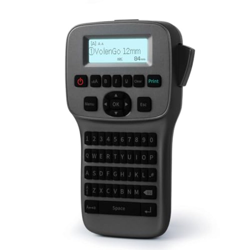 Rechargeable Label Maker Machine | Portable With Large Backlit Lcd, Qwerty Keyboard, Wireless, Easy-To-Use For Home/School/Office, Grey