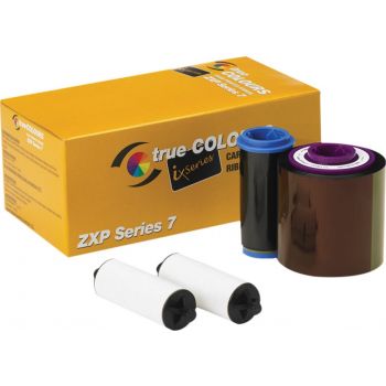 Zebra Card Printer Color Ribbon, For ZXP / IX Series 7 YMCKO, 250 Images Single Side Printing, Overlay Panel | 800077-740EM