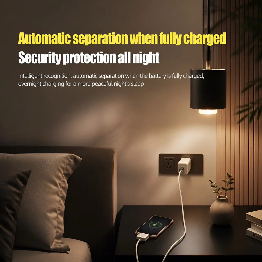 140W Type-C Physical-Disconnect Battery Guard - Auto & Self-Eject Charger, Smart Auto-Stop Charging Accessory for Mobile Smartphones, Laptops, Tablets, Anti-Overcharge Tech for Safe Overnight Use, Gift for Chargeable Devices