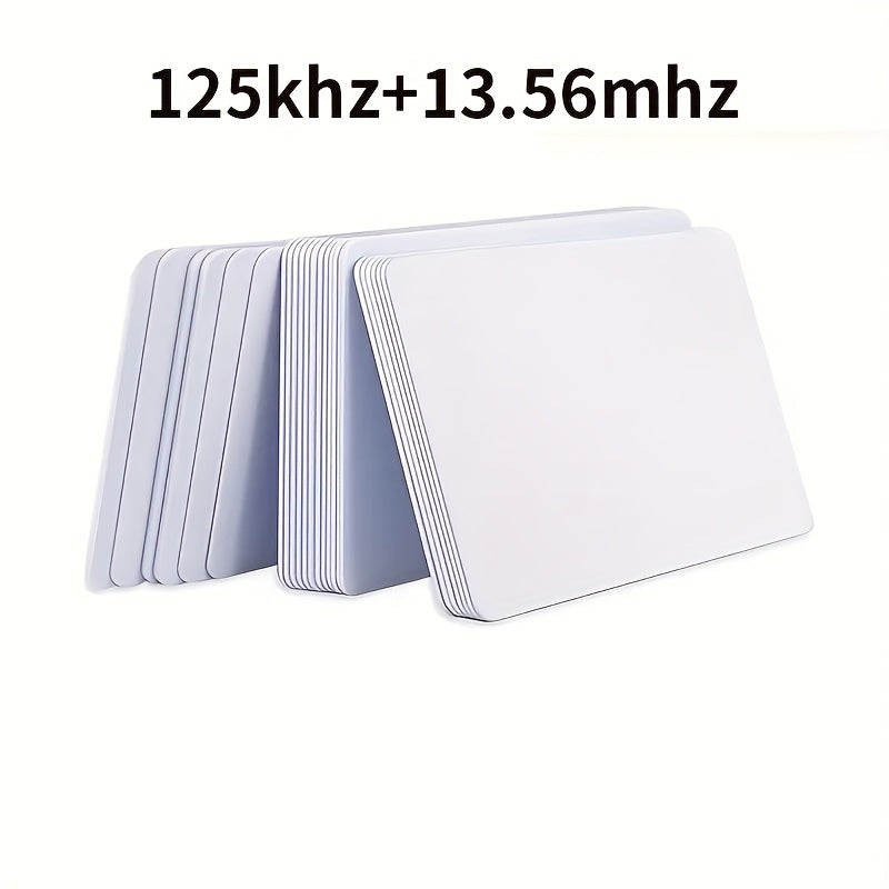 5/10/20Pack 125khz+13.56mhz Cards, TK4100+F08 Dual Frequency RFID Combo Card, White Blank Printable RFID NFC Cards for Access Control, Two Chips in One Card