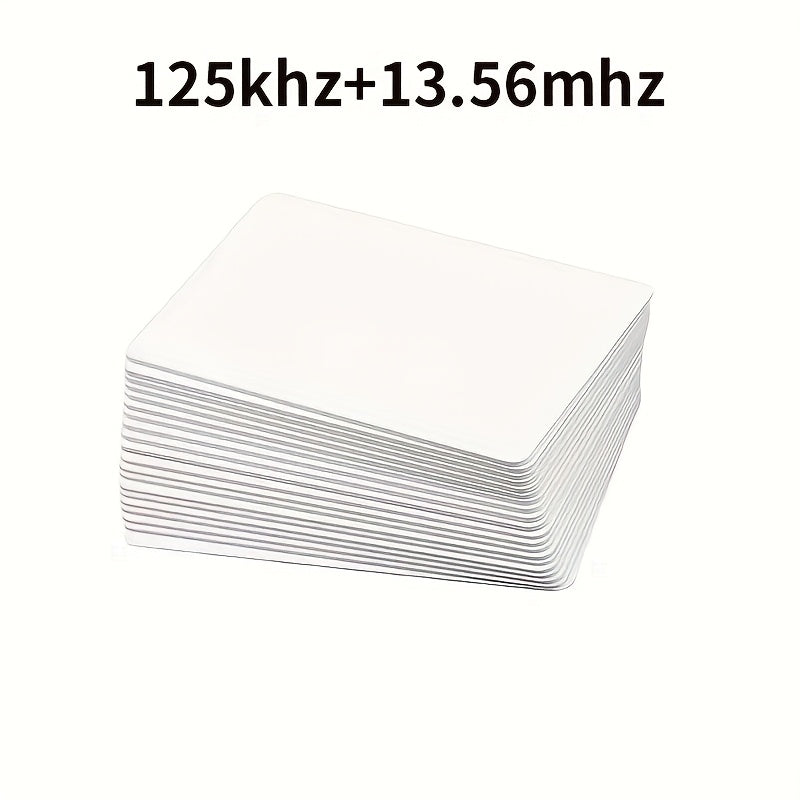 5/10/20Pack 125khz+13.56mhz Cards, TK4100+F08 Dual Frequency RFID Combo Card, White Blank Printable RFID NFC Cards for Access Control, Two Chips in One Card