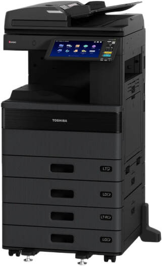 Toshiba E-STUDIO2521AC Multifunction Printer, 25 PPM Print Speed, Up to 73 IPM Scan Speed, 10.1" Color WSVGA Touch Screen Tilting Display, 350-2900 Paper Capacity, Black | E-STUDIO2521AC