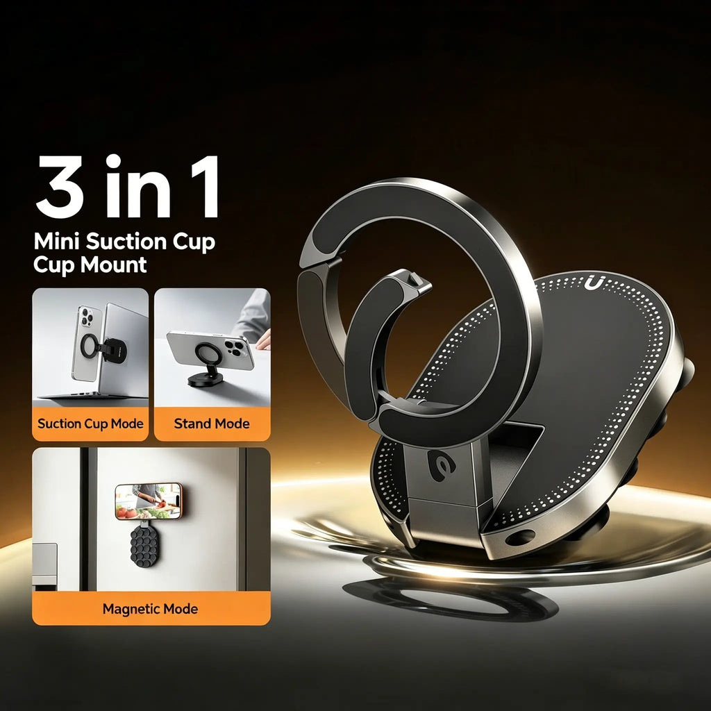Phone Holder, Magsafe-Compatible Ring Mount, 360° Rotatable Phone Stand for Car, Desk, Travel, Universal Smartphone Grip