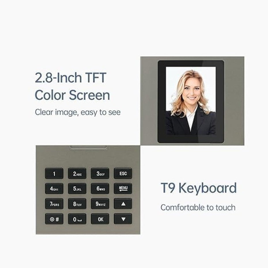 Biometric Face & Fingerprint Attendance Machine with Large TFT Screen, Dual-Camera System, Fast Identification Suitable for Office,, - Fingerprint Scanner, Face Recognition Device, Data Output & Large Storage Capacity
