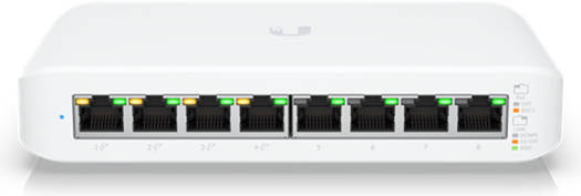 Ubiquiti Networks UniFi Lite 8-Port Gigabit PoE+ Compliant Managed Switch, 52W Power Budget, 8 Gb/s Switching, 4 x PoE+, 8 x Gigabit ETH, Supports UniFi Network Controller, White | USW-Lite-8-PoE