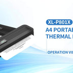 NETUM A4 Portable Thermal Printer - Wireless and USB Connection, Multi-Size Printing, Roll/Fold Paper Compatible, Ink-Free Monochrome Output, Supports PDF/Word/Excel/JPG, 203dpi High Definition Print, Built-in 2600mAh Recharg