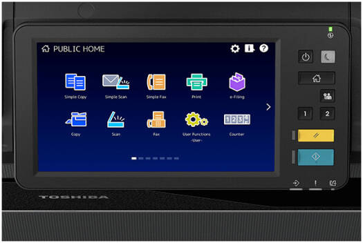 Toshiba e-Studio6526AC Colour Multifunction Printer, Up to 65 PPM Print Speed, 10.1" LCD Colour Touch-Screen, 600x600 DPI Colour Resolution, 3520 Max Paper Sheets Capacity, Black | e-Studio6526AC