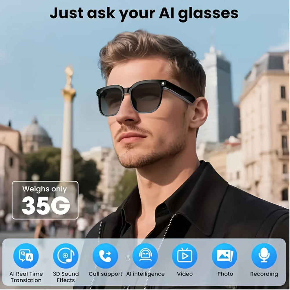 Valentine's Day Gift, 2026 New AI Call Glasses, 4K Camera Glasses, Decorative Glasses, Party Glasses, TR90 Frame Smart Glasses, Equipped with ChatGPT Technology, 1080P HD Video Bluetooth Call/Multilingual Translation Glasses/