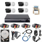 Napco Security Camera 1080P Hd Cctv Surveillance System Kit Np-6604S For Home And Office | 4Ch Dvr-4 Outdoor Bullet Cameras, Hard Disk, 15 Meters Cable X 4, Night Vision, Android And Ios App