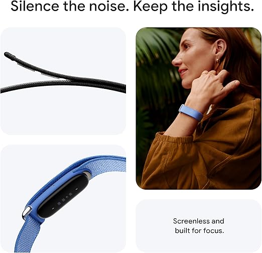 Google Fitbit Air - Screenless Activity Tracker with Fitness, Heart Rate, and Sleep Tracking - Personalized AI-Powered Coaching - Up to 7 Days’ Battery Life - Works with iOS and Android - Berry