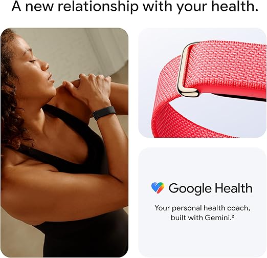 Google Fitbit Air - Screenless Activity Tracker with Fitness, Heart Rate, and Sleep Tracking - Personalized AI-Powered Coaching - Up to 7 Days’ Battery Life - Works with iOS and Android - Berry