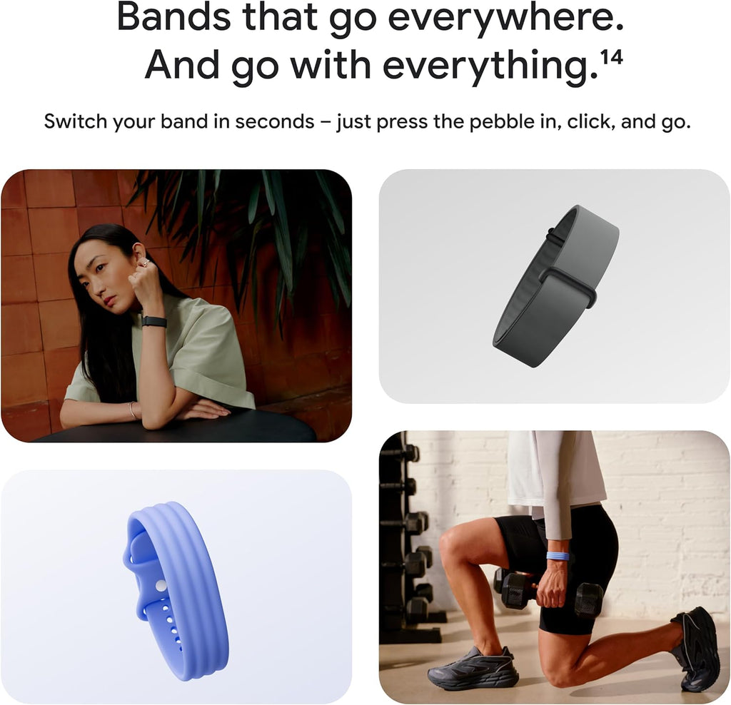 Google Fitbit Air - Screenless Activity Tracker with Fitness, Heart Rate, and Sleep Tracking - Personalized AI-Powered Coaching - Up to 7 Days’ Battery Life - Works with iOS and Android - Berry