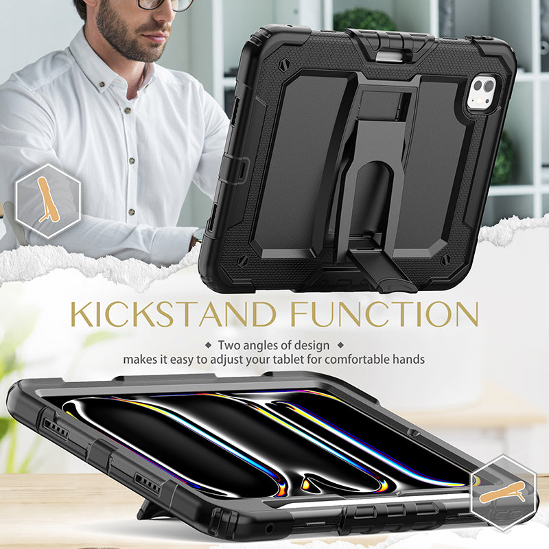 New Design 360 Rotate Stand Cover case for iPad Pro 11 Inch 2024 with Shoulder Strap