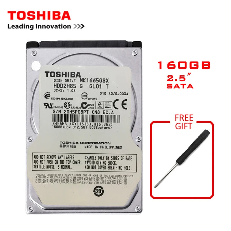 TOSHIBA 320GB 2.5" SATA2 Laptop Notebook Internal 120G 160G 250G 500G 1T 2T HDD Hard Disk Drive 5400-7200RPM disco duro interno