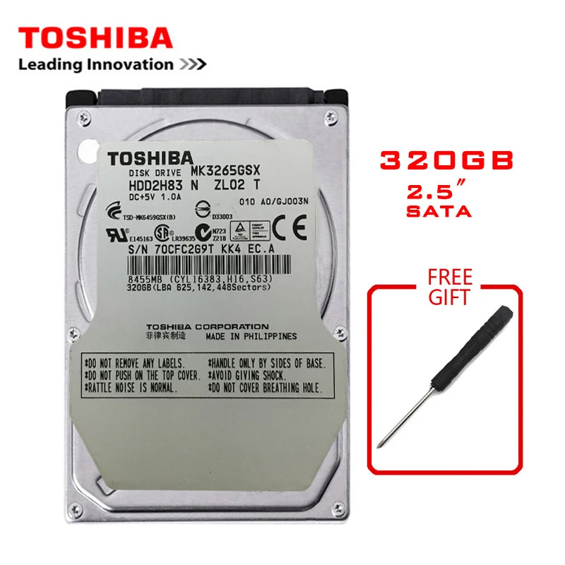 TOSHIBA 320GB 2.5" SATA2 Laptop Notebook Internal 120G 160G 250G 500G 1T 2T HDD Hard Disk Drive 5400-7200RPM disco duro interno