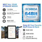 C idea OEM 10-Inch Android 12 Tablet PC High Performance Entertainment for Men 3+64GB Storage 5G WiFi Octa Core Processor 1-Year