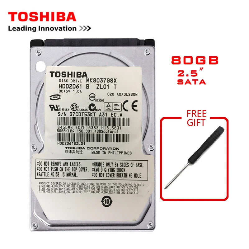 TOSHIBA 320GB 2.5" SATA2 Laptop Notebook Internal 120G 160G 250G 500G 1T 2T HDD Hard Disk Drive 5400-7200RPM disco duro interno