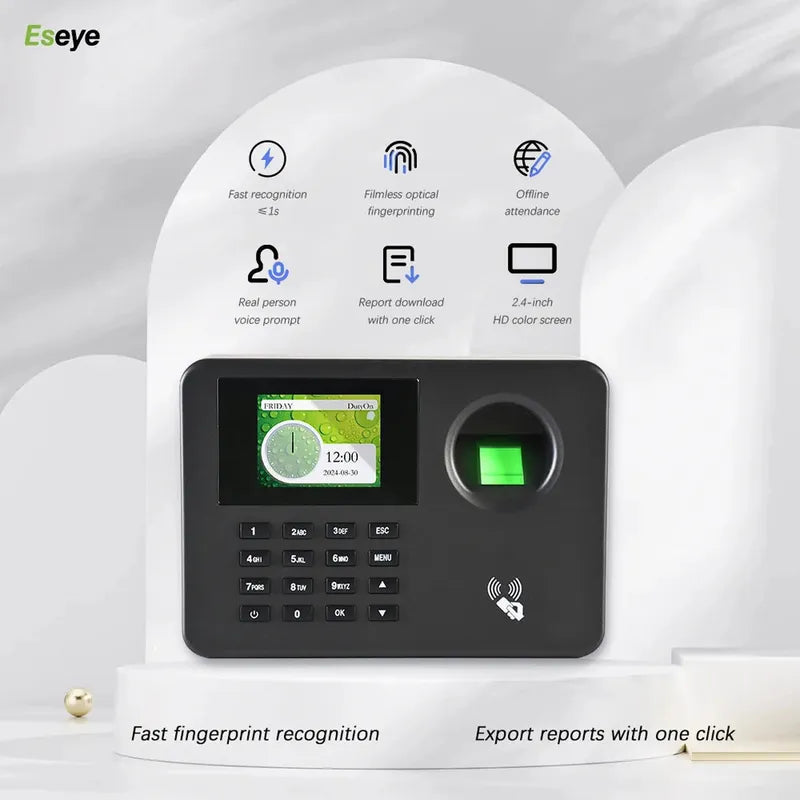 Eseye Attendance Statistics Software-Free USB Export &  Fingerprint & Password Punch Time Recording Check-in/out with Free SDK