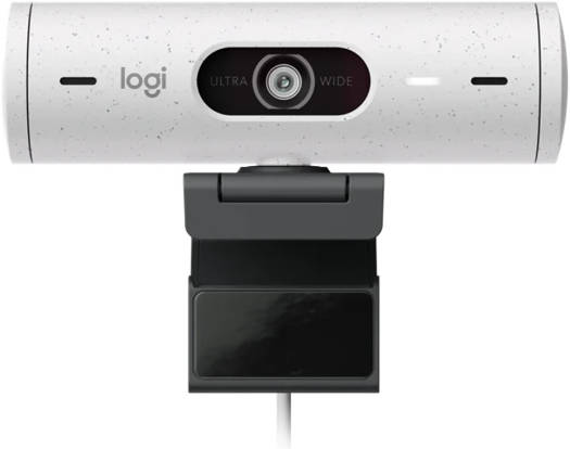 Logitech Brio 500 Full HD 1080p Webcam, Auto Light Correction, Show Mode, Dual Noise Reduction Mics, Webcam Privacy Cover, Works with MS Teams, Google Meet, Zoom, USB-C Cable, Off-White