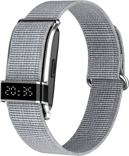 Porodo Trackfit Pro Smart Bracelet Fitness Tracker, Digital Display Activity Tracker, Heart Rate Blood Oxygen Monitor, IP68 Water Resistant Smart Band, Silver | PDS18SL
