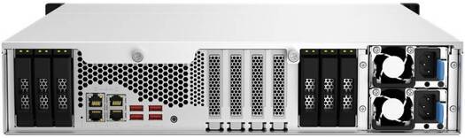 QNAP TS-h1887XU-RP 18-Bay 4U Rackmount NAS, 2x3.5/2.5"+6x2.5" SATA Drive Bays, 3.4 GHz Intel Xeon E-2334 4C, 32GB ECC DDR4 RAM, 550W PSU, 10 Gigabit Ethernet Port, 3 PCIe | TS-h1887XU-RP-E2334-32G