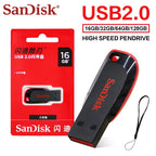 SanDisk USB2.0 FAT32 Cruzer CZ50 Flash Drive Compact Encrypted Flash Memory Stick USB2.0 PenDrive for Desktop Laptop