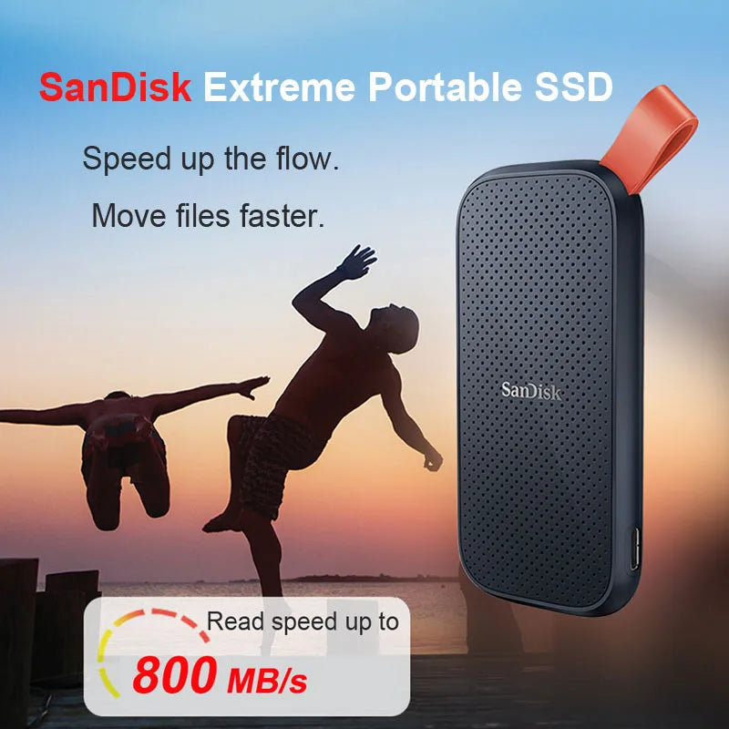 SanDisk E30 Portable SSD USB 3.2 USB-C External HD 1TB 2TB HDD Hard Drive SSD Solid State Drive for Laptop/Desktop External SSD