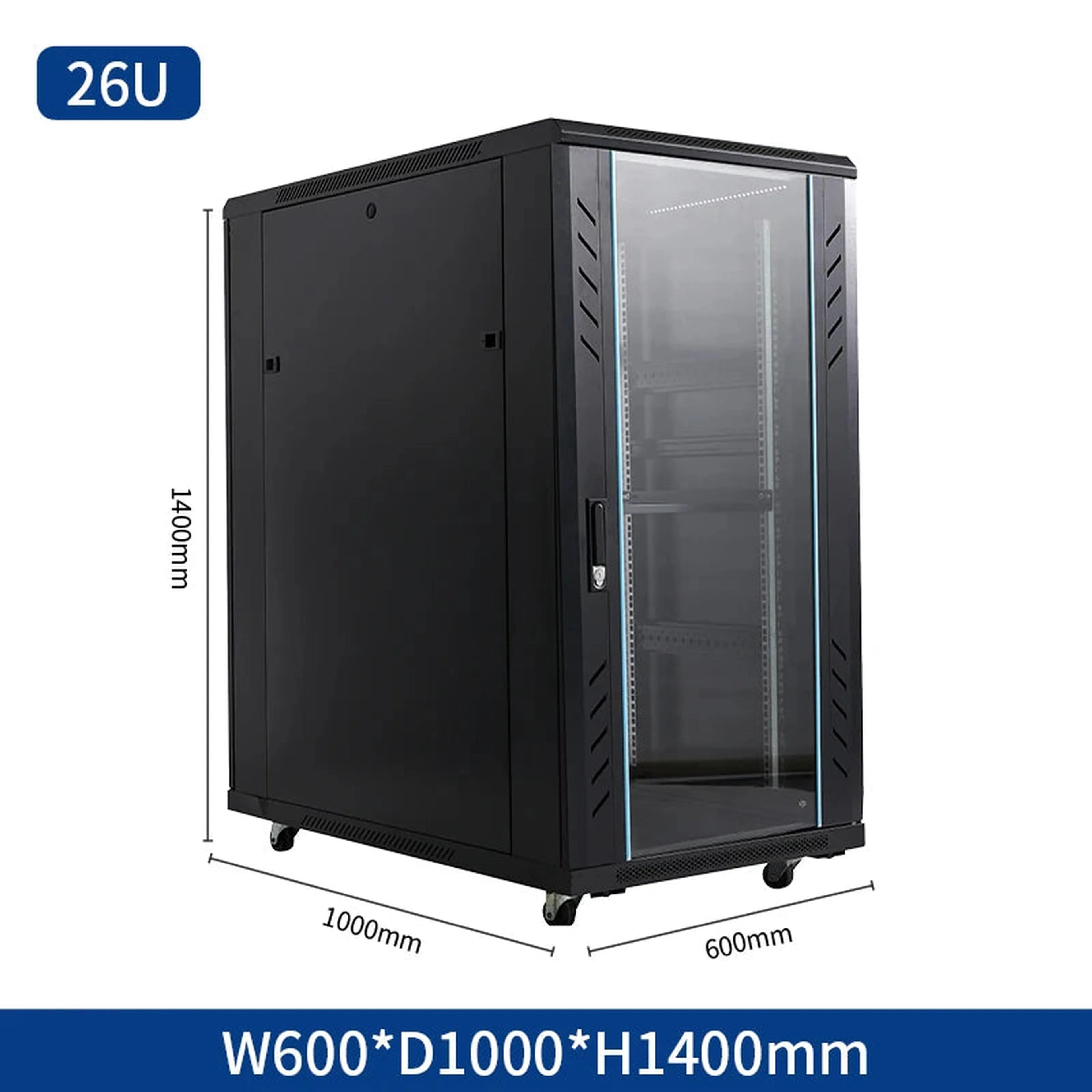 Mobile vertical floor stand 18u 22u 32u 36u network cabinet carriage 19 inch 42u server rack with cooling