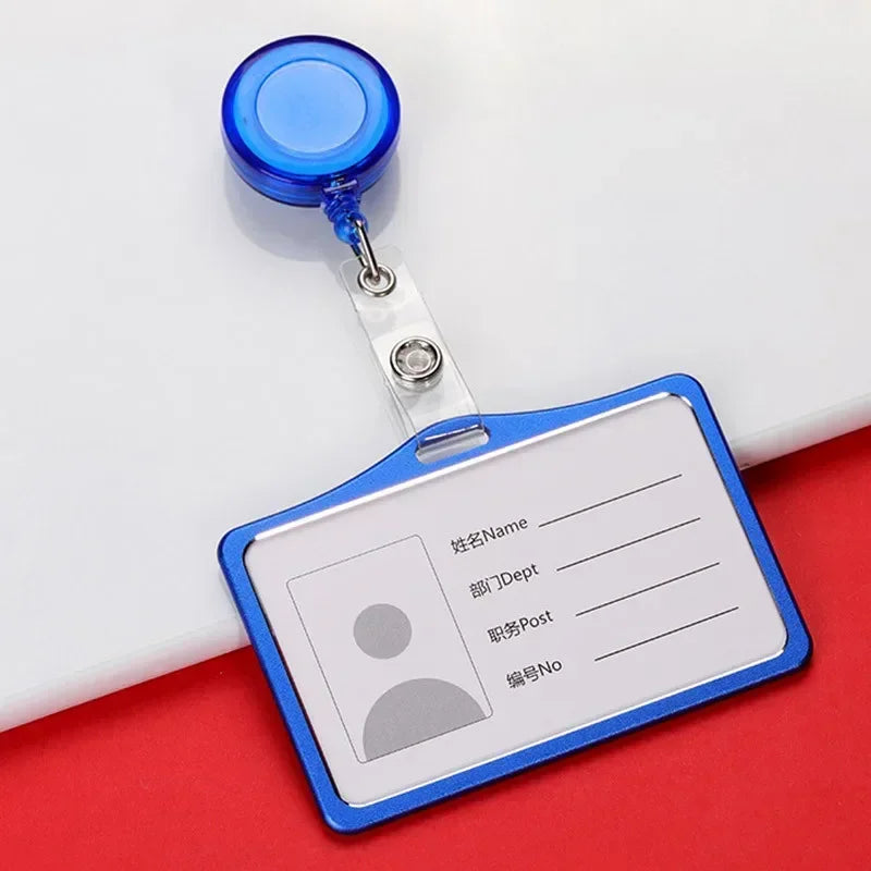 Aluminum Alloy Card Cover Case Women Men Work Name Bank ID Card Holders Business Badge Case Credit Card Badge Case Bag Pouch