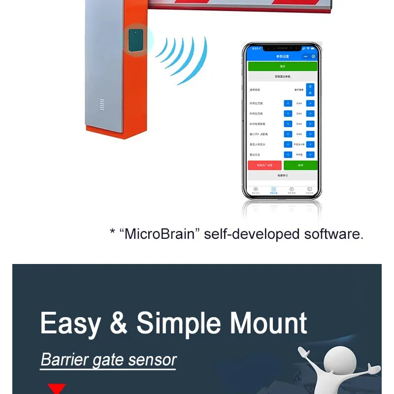 Automatic Vehicle Detection Parking Boom Barrier Commercial Gate Opener Truck Car Forklift Vehicle Exit Sensor for Gate Opener