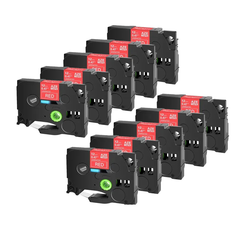 GREENCYCLE 10PCS TZe231 241 251 335 Ribbon Compatible for Brother Ptouch Maker Black on white Label tape 6mm 9mm 12mm 18mm 24mm