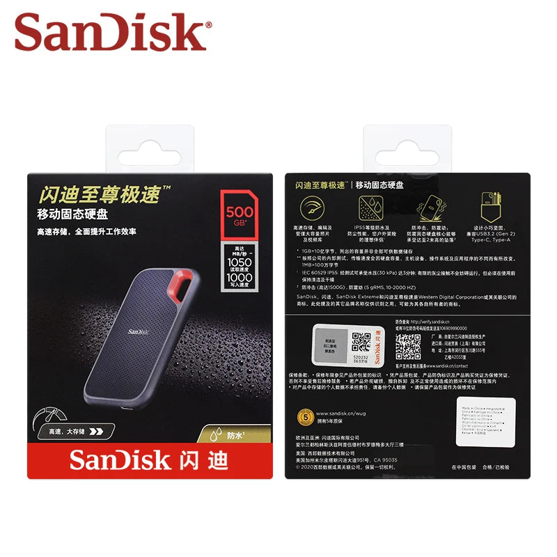 Sandisk Portable SSD E61 USB 3.2 High Speed External Solid State Disk 500GB 1TB 2TB 4TB Original SSD For Laptop Desktop PC