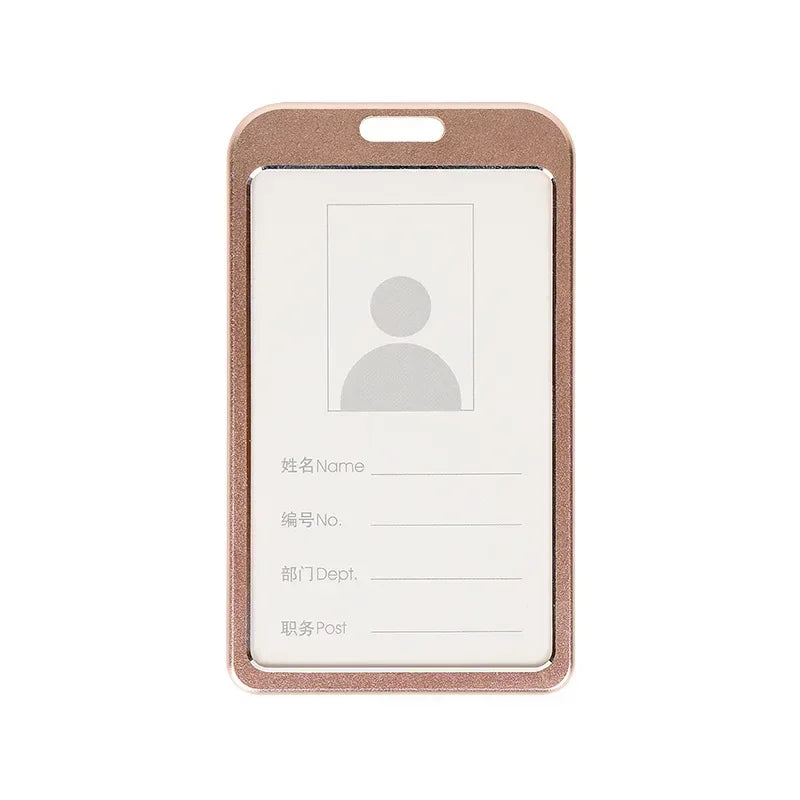 Aluminum Alloy Card Cover Case Women Men Work Name Bank ID Card Holders Business Badge Case Credit Card Badge Case Bag Pouch