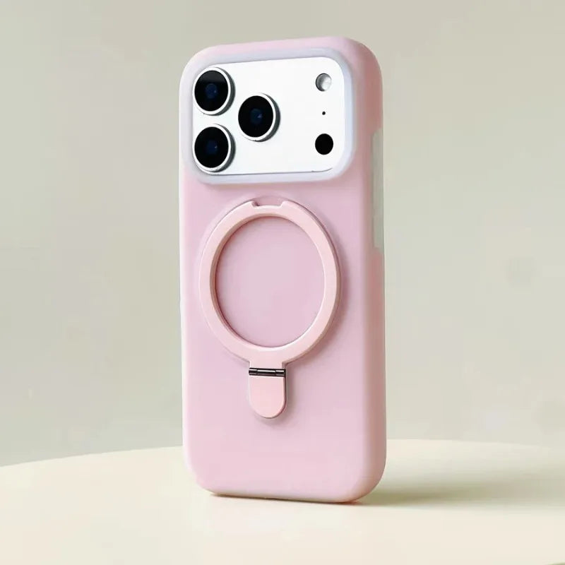 HOCE Liquid Silicone Bracket Magnetic Case For iPhone 17 Air 16 15 14 13 Pro Max With Camera Control Button Shockproof Cover