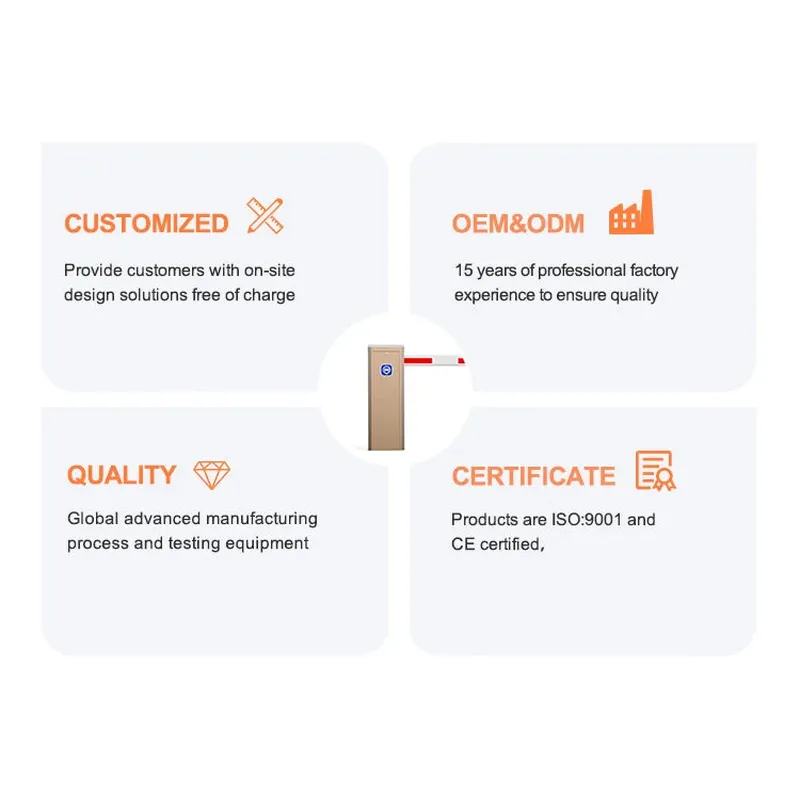 Shenzhen  AC Motor Parking Lot Gates Traffic Automatic Boom Barrier with Arm Swing 3S/6S Hot Sales Made Aluminum Alloy Plastic