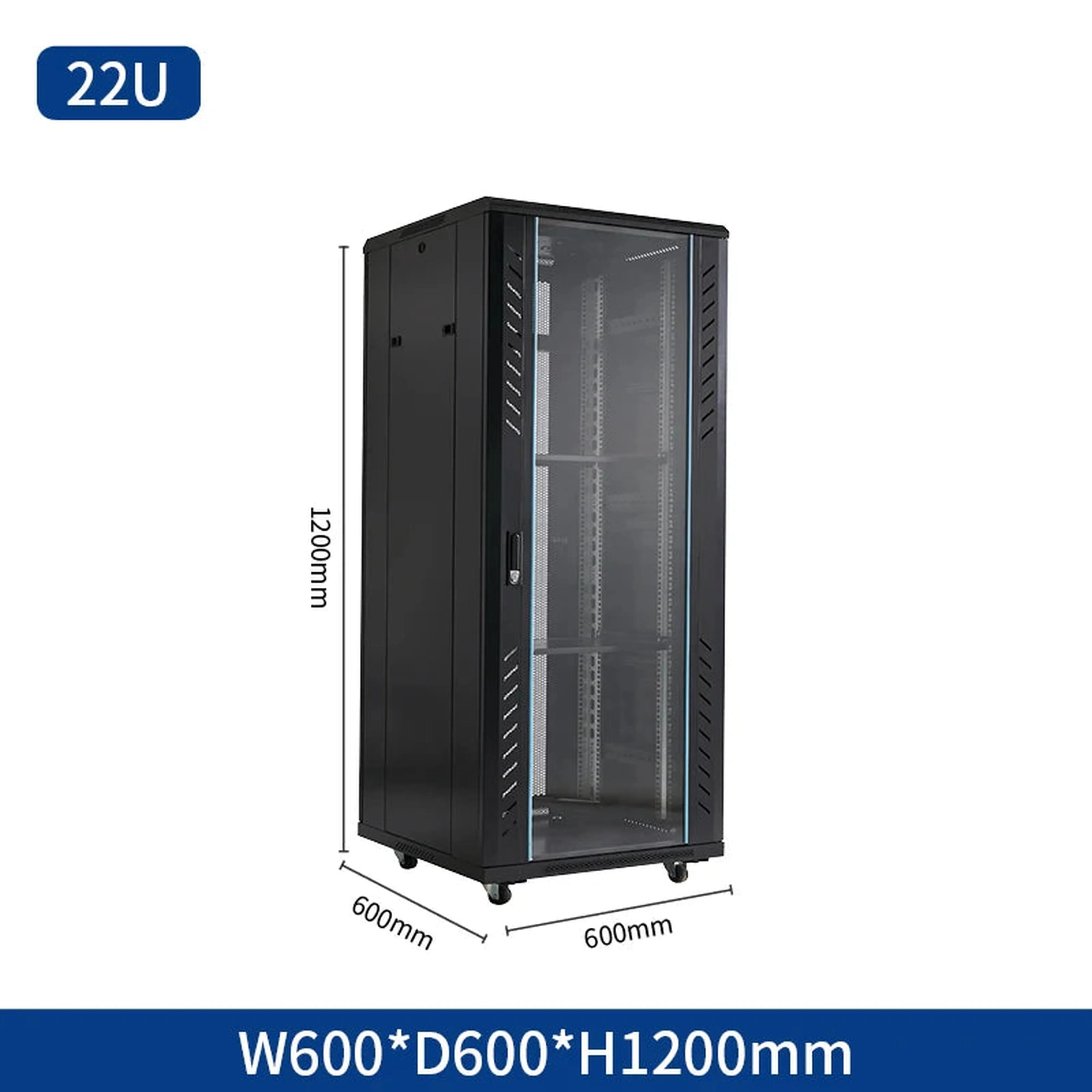 Mobile vertical floor stand 18u 22u 32u 36u network cabinet carriage 19 inch 42u server rack with cooling