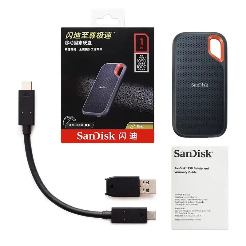 SanDisk E61 Extreme Portable SSD 1TB 2TB 4TB USB 3.2 Gen 2 External Disk Hard Drive Solid State Disk SSD For Laptop Desktop
