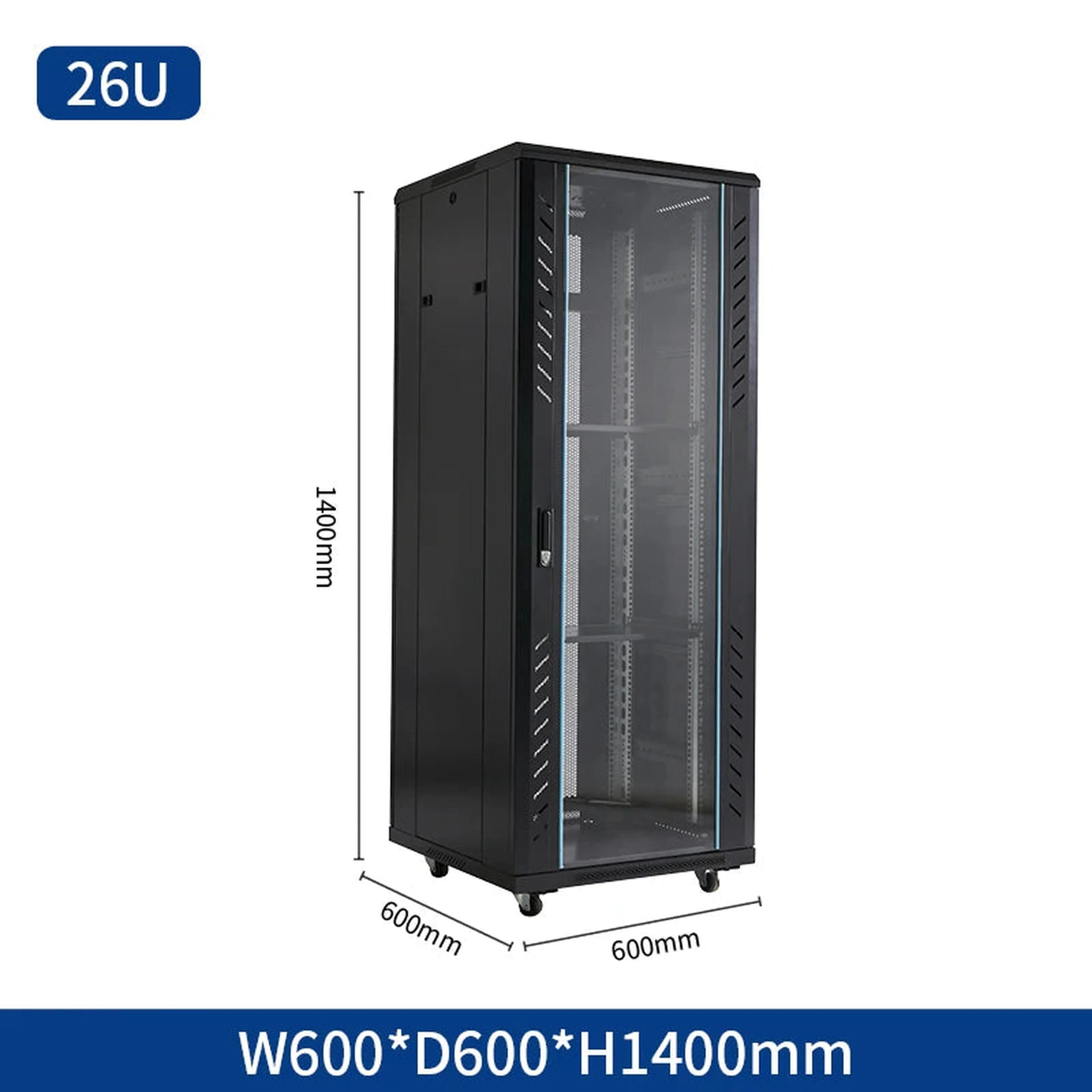Mobile vertical floor stand 18u 22u 32u 36u network cabinet carriage 19 inch 42u server rack with cooling