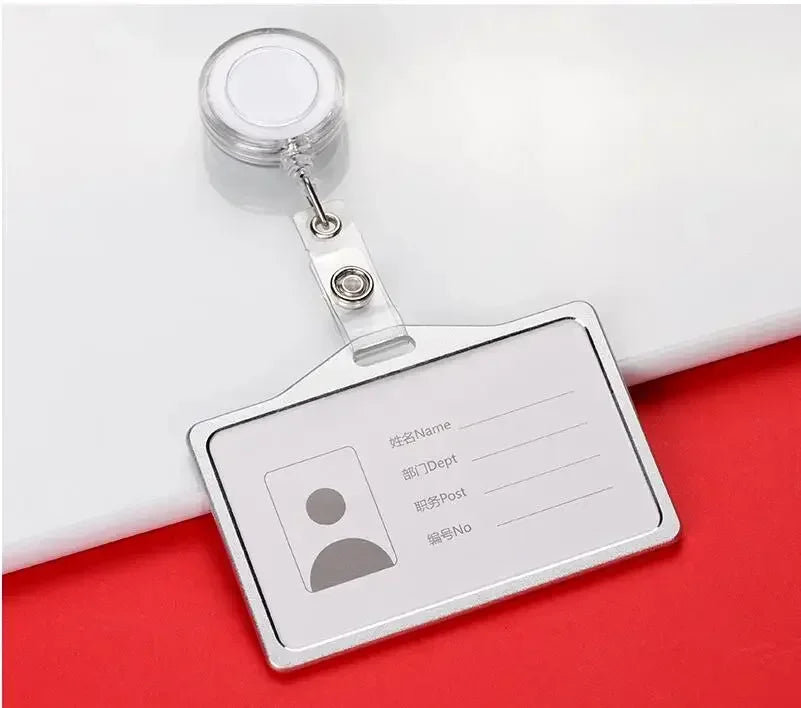 Aluminum Alloy Card Cover Case Women Men Work Name Bank ID Card Holders Business Badge Case Credit Card Badge Case Bag Pouch