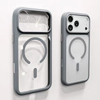 Magnetic Business Simplicity Shockproof Orange Bumper Camera Button Case For iPhone 17 Pro Max Clear Lens PC Cover For Magsafe